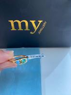 Gouden ring met blauwe stenen - My Jewellery, Sieraden, Tassen en Uiterlijk, Ringen, Nieuw, Ophalen of Verzenden, 17 tot 18, Met edelsteen