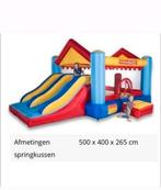 Springkussen met 2 glijbanen te huur!, Ophalen of Verzenden, Zo goed als nieuw