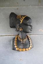 Vintage keramiek wanddecoratie Afrikaanse vrouw, Zo goed als nieuw, Verzenden
