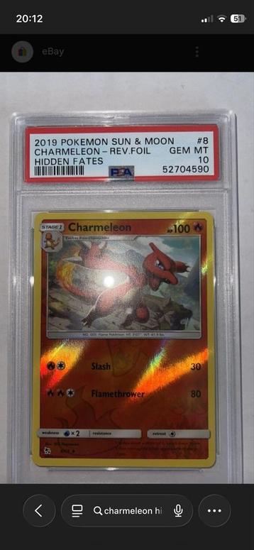 Charmeleon Hidden Fates PSA 10 beschikbaar voor biedingen