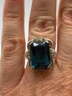 X675 Prachtige zilveren ring blauwe topaas maat 16,5, Ophalen of Verzenden, Zilver, Ring, Met edelsteen