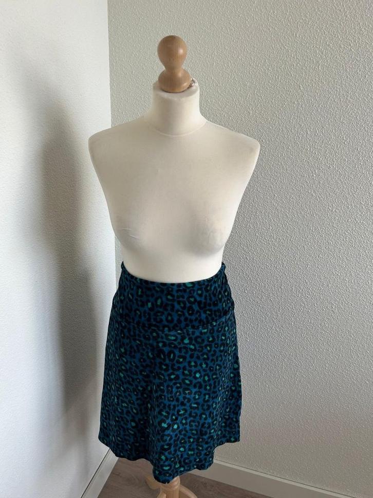 King Louie maat M velvet blauw panter rokje 314, Kleding | Dames, Rokken, Zo goed als nieuw, Maat 38/40 (M), Blauw, Boven de knie