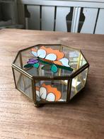 Vintage sieradendoosje, vitrinekistje, Antiek en Kunst, Antiek | Glas en Kristal, Ophalen of Verzenden
