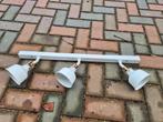 Witte 3-spots plafondlamp, Huis en Inrichting, Lampen | Plafondlampen, Ophalen of Verzenden, Gebruikt, Metaal, Modern