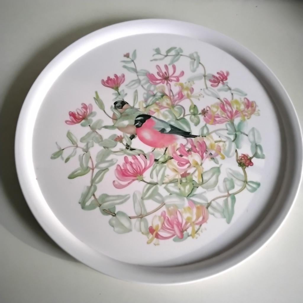 Melamine rond dienblad met goudvinken, Ophalen of Verzenden