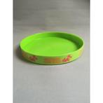 Dienblad groen flying chicken ø 29 cm shotjes blad carnaval, Ophalen of Verzenden, Gebruikt, Rond, Kunststof