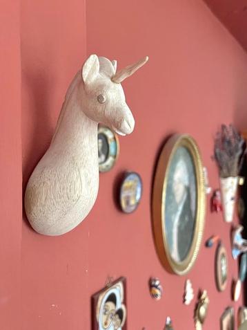 Houten wandhangers set wanddecoratie olifant eenhoorn dieren beschikbaar voor biedingen