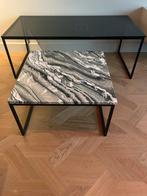 Bolia Salontafel Set - Marmer & Glas, 100 tot 150 cm, Minder dan 50 cm, Rechthoekig, 50 tot 100 cm