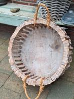 Houten mand,decoratie,Kerst,sober,stoer hout, Ophalen, Zo goed als nieuw, Rond, Hout