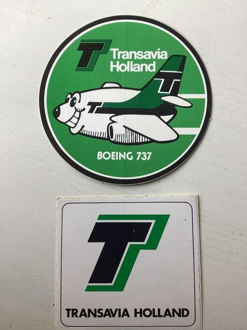 2 stickers Transavia Holland, Verzamelen, Luchtvaart en Vliegtuigspotten, Zo goed als nieuw, Verzenden