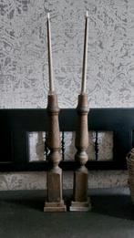 Sober Kandelaar Set - Houten Kandelaars, Gebruikt, 50 tot 75 cm, Ophalen of Verzenden, Bruin