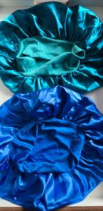 Set van 2 Satijnen Haar Bonnets – Koningsblauw & Turquoise, Ophalen of Verzenden, Nieuw