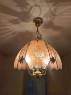 Vintage Hanglamp met Roos Design, Huis en Inrichting, Lampen | Hanglampen, Vintage, Ophalen of Verzenden, Zo goed als nieuw, Glas