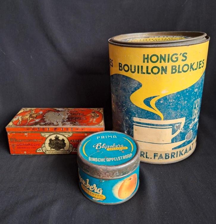 Groot blik Honig's bouillon blokjes, Verzamelen, Blikken, Gebruikt, Overige, Overige merken, Ophalen of Verzenden