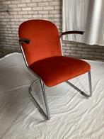 Vintage Mat Chroom Gispen Model 413 Fauteuil Terra Corduroy, Ophalen, Minder dan 75 cm, Sales@dutchoriginals.com, Dutch Originals