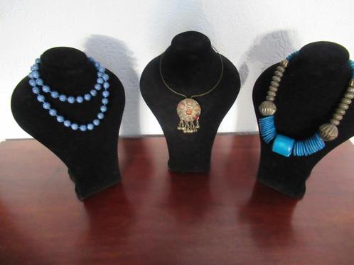 KETTINGEN 3 heel verschillende zie beschrijving € 20 p stuk, Sieraden, Tassen en Uiterlijk, Kettingen, Nieuw, Zilver, Blauw, Ophalen of Verzenden
