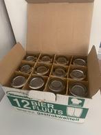 12 stuks bier fluuts 19 cl in doos, Verzamelen, Glas en Borrelglaasjes, Ophalen, Zo goed als nieuw, Bierglas