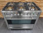 🔥Luxe Boretti Fornuis 90cm rvs + rvs  300° oven 6 pits, Witgoed en Apparatuur, Fornuizen, Niet ingevuld, 60 cm of meer, Niet ingevuld