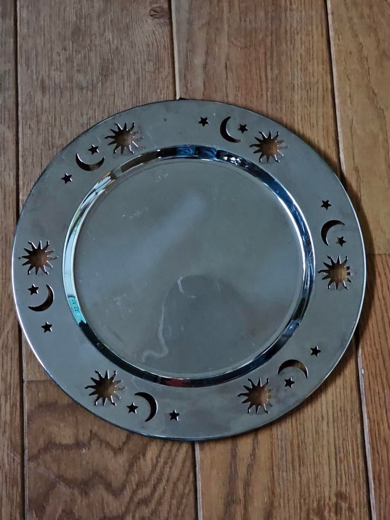 Onderzet sier borden 30cm  6 stuks, Ophalen of Verzenden, Rvs of Chroom