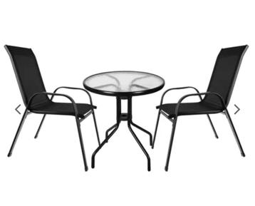 Tuinset 2 Persoons - Bistroset Zwart - 3 Delig Tuinset  beschikbaar voor biedingen