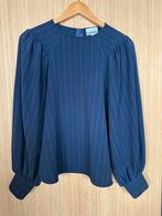 Blouse navy met krijtstreep van Ganni!, Kleding | Dames, Blouses en Tunieken, Blauw, Ganni, Ophalen of Verzenden, Zo goed als nieuw