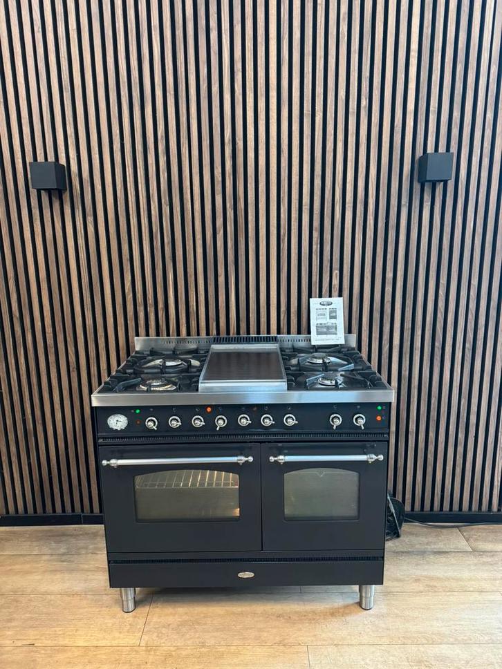 Prachtige Antraciet Boretti Fornuis 100 cm (Gratis bezorgen), Witgoed en Apparatuur, Fornuizen, Zo goed als nieuw, Vrijstaand