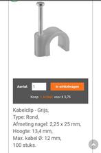Nieuwe Spijkerclips voor kabel 900 stuks per doos, Ophalen, Nieuw, Kabel of Snoer