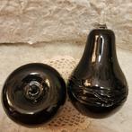 Zwarte decoratieve murano glazen objecten - appel en peer, Ophalen of Verzenden