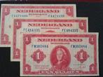 3x 1 Gulden Biljet 1943, Ophalen of Verzenden, 1 gulden, Los biljet