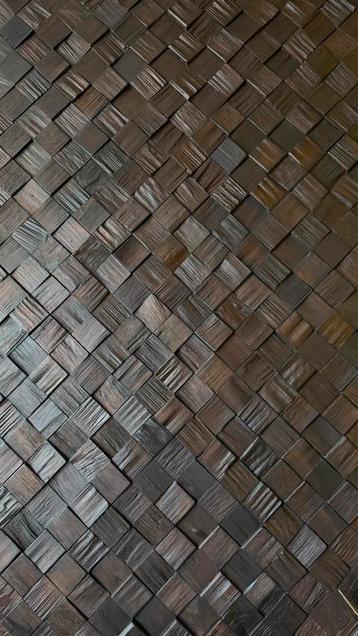 16m2 Teak Wandbekleding Cubes - Nieuw in Doos beschikbaar voor biedingen