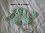 Hema - gebloemd zomerhoedje maat 9 - 18 maanden, Meisje, Hoed, Ophalen of Verzenden, Zo goed als nieuw