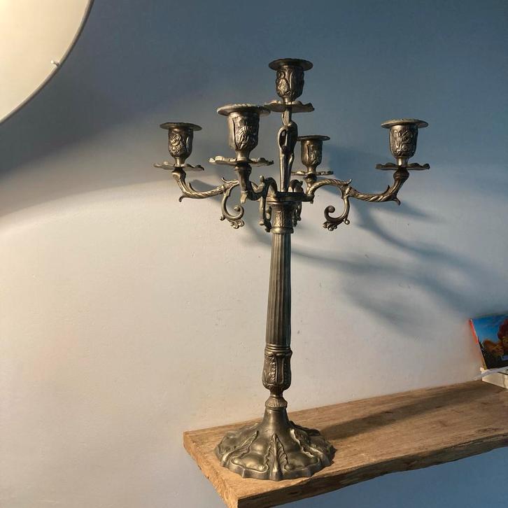 Robuuste Koperen Kandelaar, Antiek en Kunst, Curiosa en Brocante, Ophalen of Verzenden