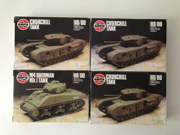 ROWASP OUTLET | Airfix 1/76 Churchill & Sherman | SPARE PART, Hobby en Vrije tijd, Modelbouw | Auto's en Voertuigen, Gebruikt