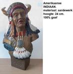 uniek, Amerikaans borstbeeld van INDIAANSE CHIEF 24 cm., Ophalen of Verzenden, Zo goed als nieuw, Mens