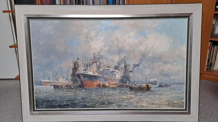 Havengezicht Rotterdam van Marinus de Jongere, Antiek en Kunst, Kunst | Schilderijen | Klassiek, Ophalen of Verzenden