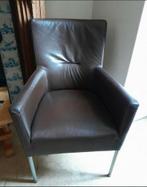 Fauteuil stoel leer, Ophalen, Gebruikt, 50 tot 75 cm, Leer