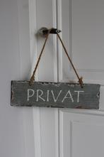 Houten tekstbordje Privat in brocante stijl *Pronck & Praal*, Ophalen of Verzenden