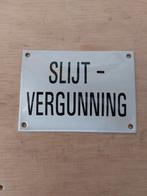 Emaille slijtvergunning bordje, Ophalen of Verzenden, Gebruikt, Reclamebord