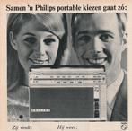 Retro reclame 1966 Philips radio portable hij en zij, Verzamelen, Verzenden, Overige typen