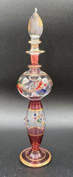 Vintage Egyptisch handgeblazen parfumflesje, h 20 cm, Ophalen of Verzenden
