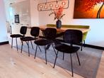 4 velvet zwarte eetkamerstoelen, Zwart, Ophalen of Verzenden, Zo goed als nieuw, Vier