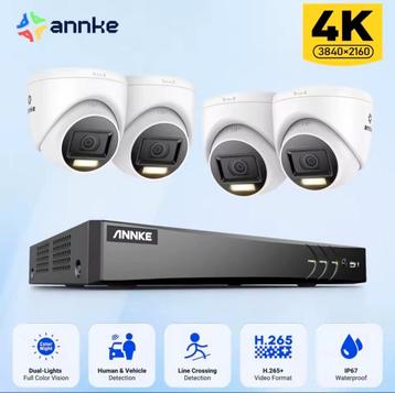 ANNKE 4K Ultra HD 8CH DVR + 1TB HDD + 4 8MP Camera’s – IP67  beschikbaar voor biedingen