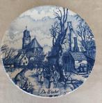 de winter delftsblauw bord, Antiek en Kunst, Ophalen of Verzenden