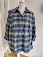 Geruite blouse jas blauw grijs valt als maat 46/48, Kleding | Dames, Blouses en Tunieken, Blauw, Maat 46/48 (XL) of groter, Ophalen of Verzenden