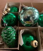 Oude, brocante groene kerstballen, dennenappels, Diversen, Kerst, Ophalen of Verzenden, Gebruikt