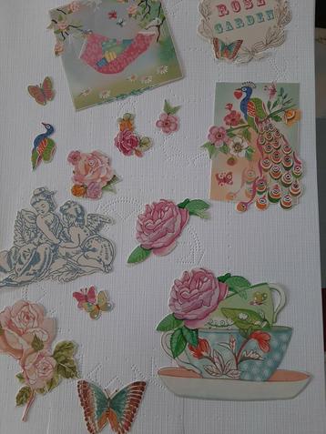 Ephemera ( 14 uitgeknipte/fussycutting plaatjes beschikbaar voor biedingen