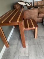 2 handgemaakte tafels van notenhout, Ophalen, Zo goed als nieuw