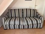Grijze gestreepte 3-zits bank, Ophalen, Gebruikt, 100 tot 125 cm, Driepersoons