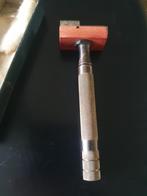 Zeldzaam antiek scheermes van metaal en hout, in originele s, Ophalen of Verzenden