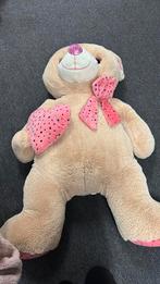 Mega grote beer knuffel hartjes glitter XL, Verzenden, Zo goed als nieuw